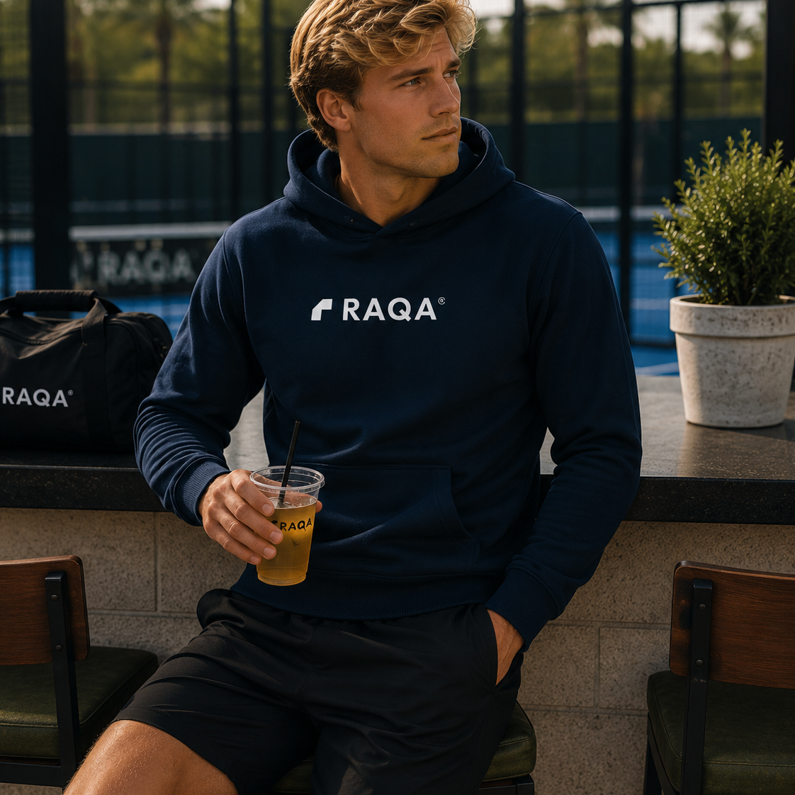 padel hoodie heren navy blue