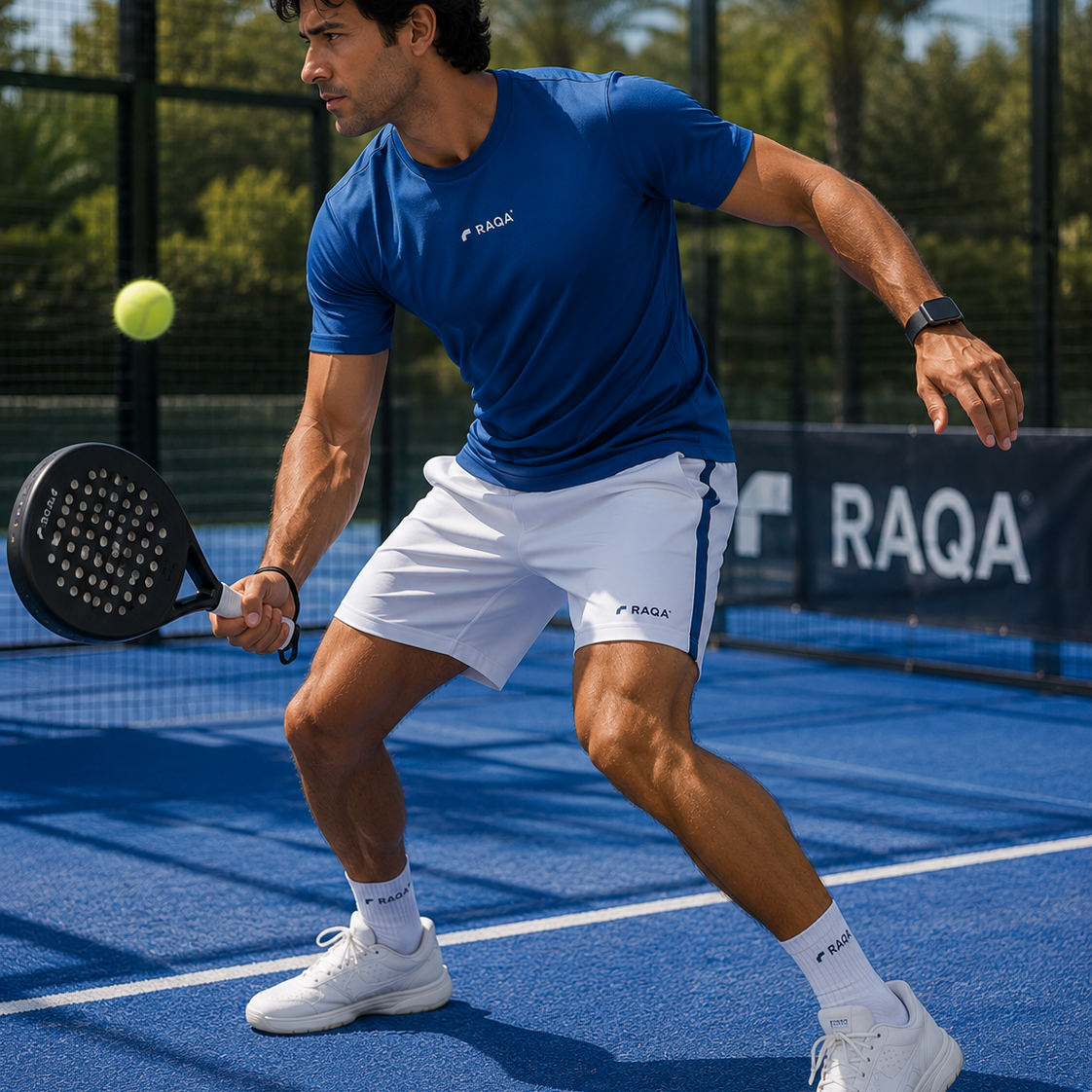 padel short zoom wit / blauw