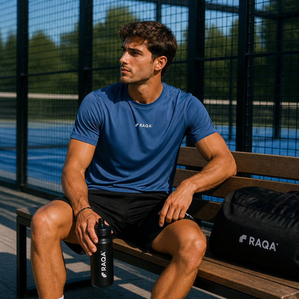 blauw tshirt mannen padel