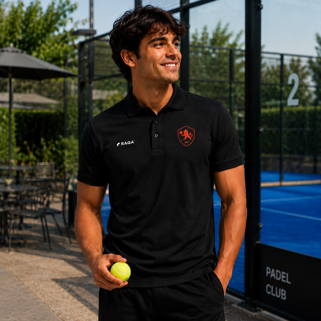 Raqa world cup polo zwart padel