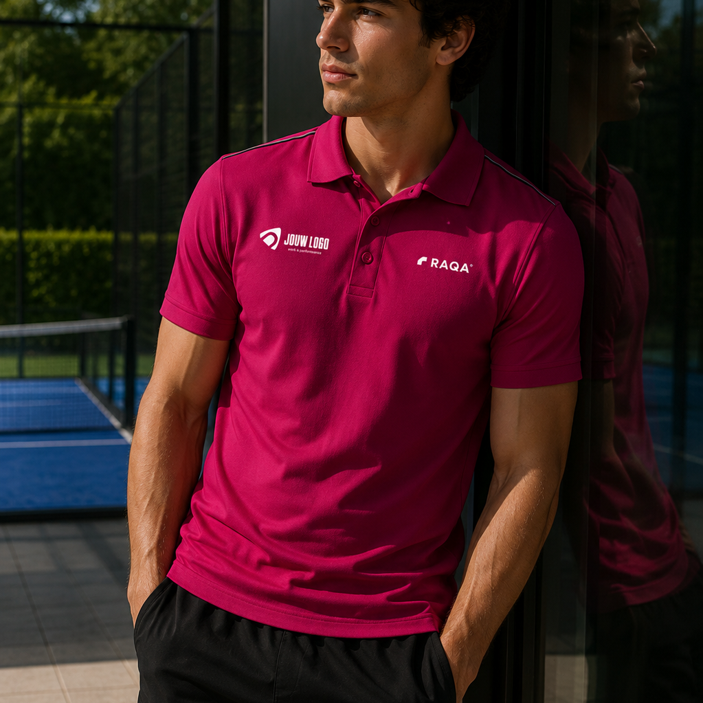 bedrijfspolo logo roze