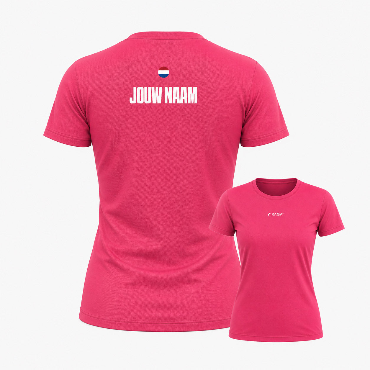padel shirt eigen naam roze
