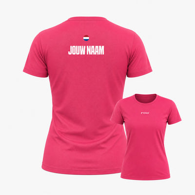 padel shirt eigen naam roze