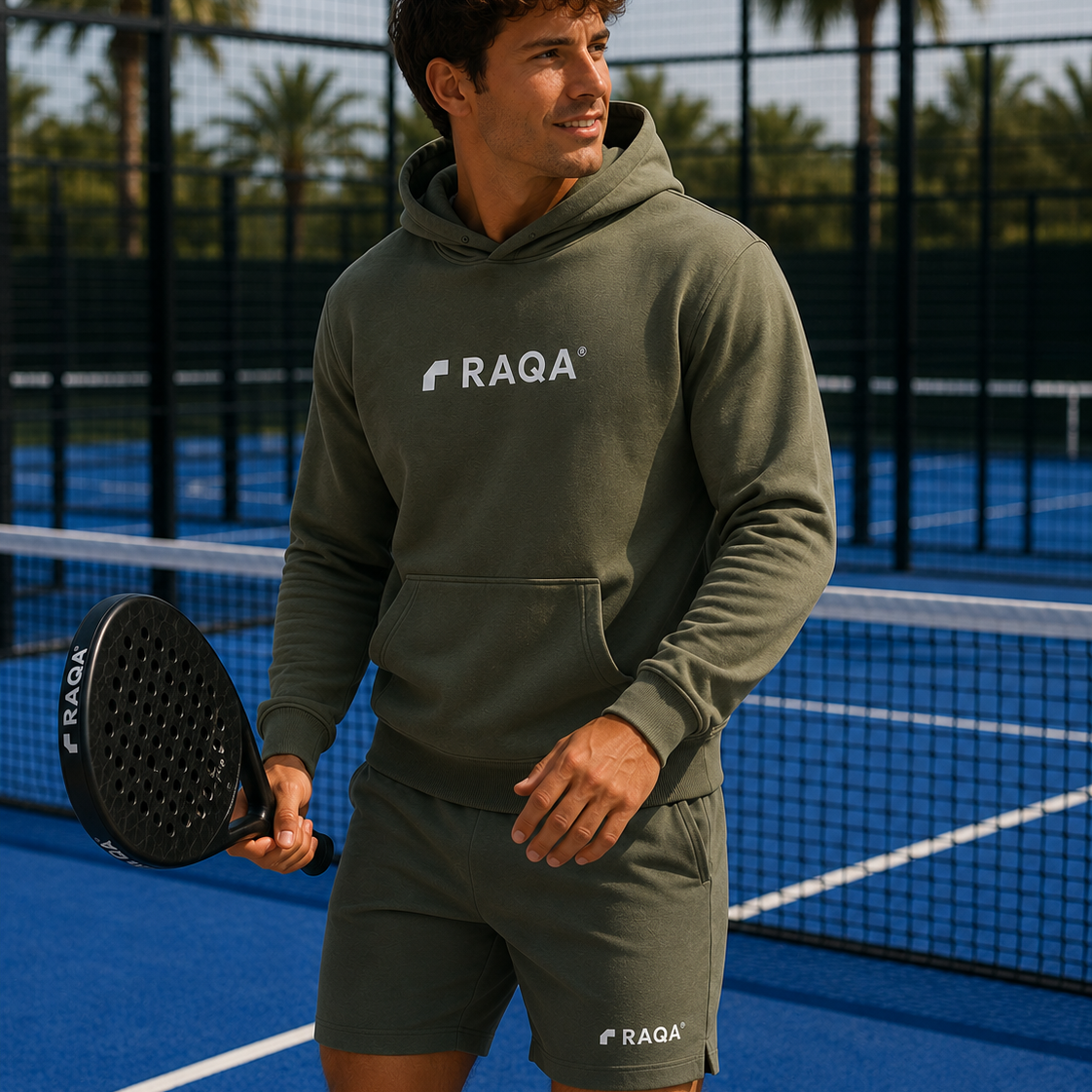 padel hoodie khaki 