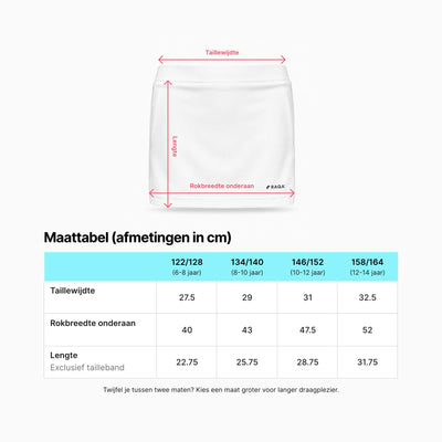 Maattabel sport rokje