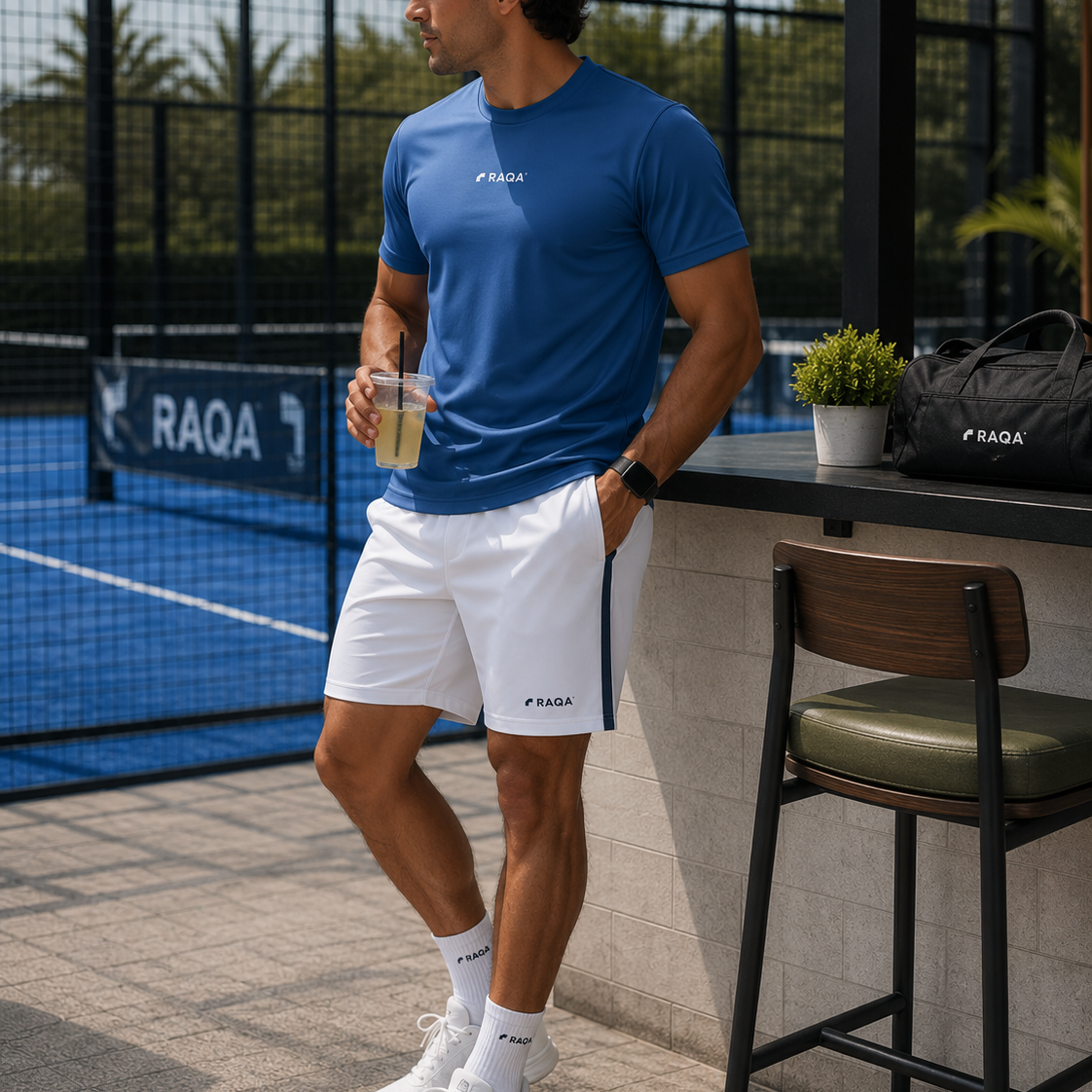 padel short zoom wit / blauw