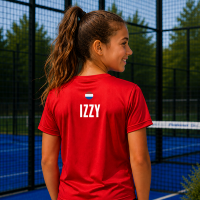 padel_tshirt_naam__bedrukking_rood_meisje