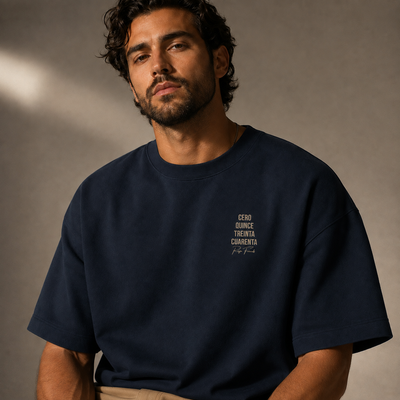 Cero Quince Treinta Cuarenta T-shirt - Heren Oversized Heavyweight