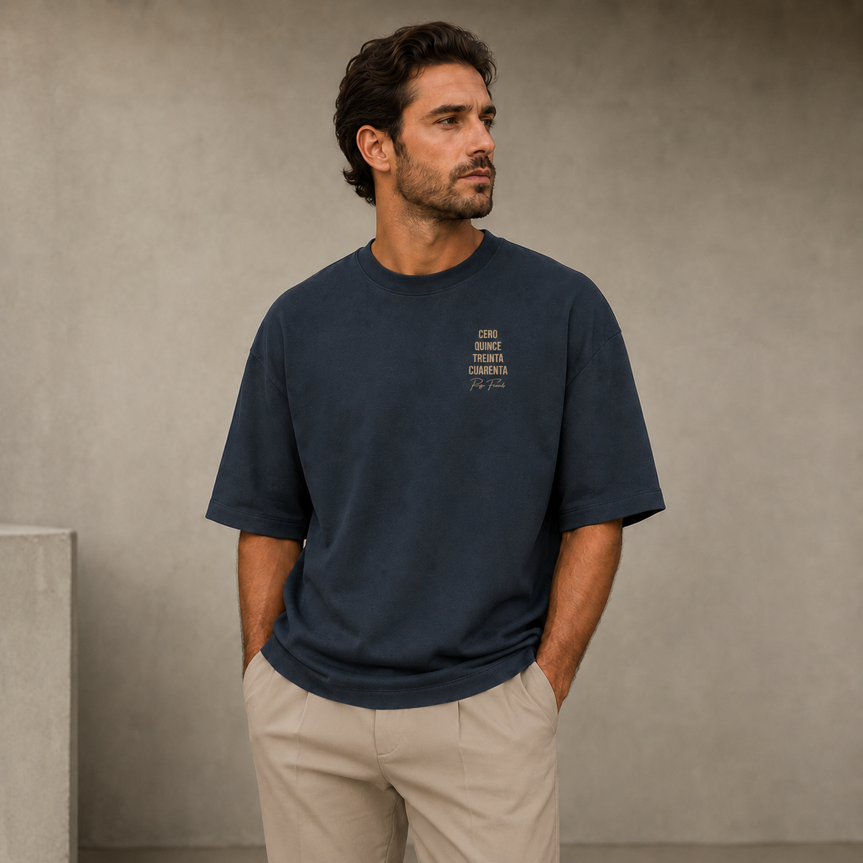 Cero Quince Treinta Cuarenta T-shirt - Heren Oversized Heavyweight