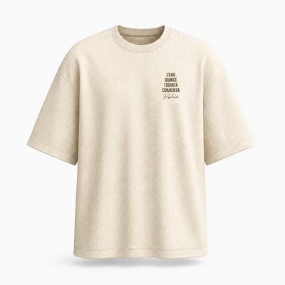 Cero Quince Treinta Cuarenta T-shirt - Heren Oversized Heavyweight