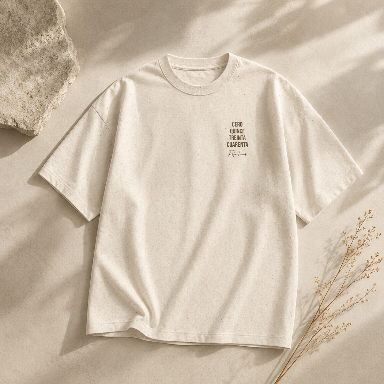 Cero Quince Treinta Cuarenta T-shirt - Heren Oversized Heavyweight