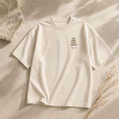 Cero Quince Treinta Cuarenta T-shirt - Heren Oversized Heavyweight