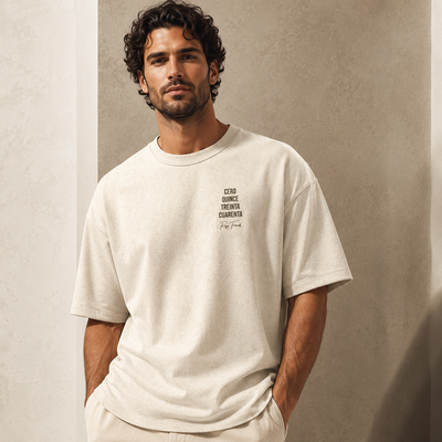 Cero Quince Treinta Cuarenta T-shirt - Heren Oversized Heavyweight