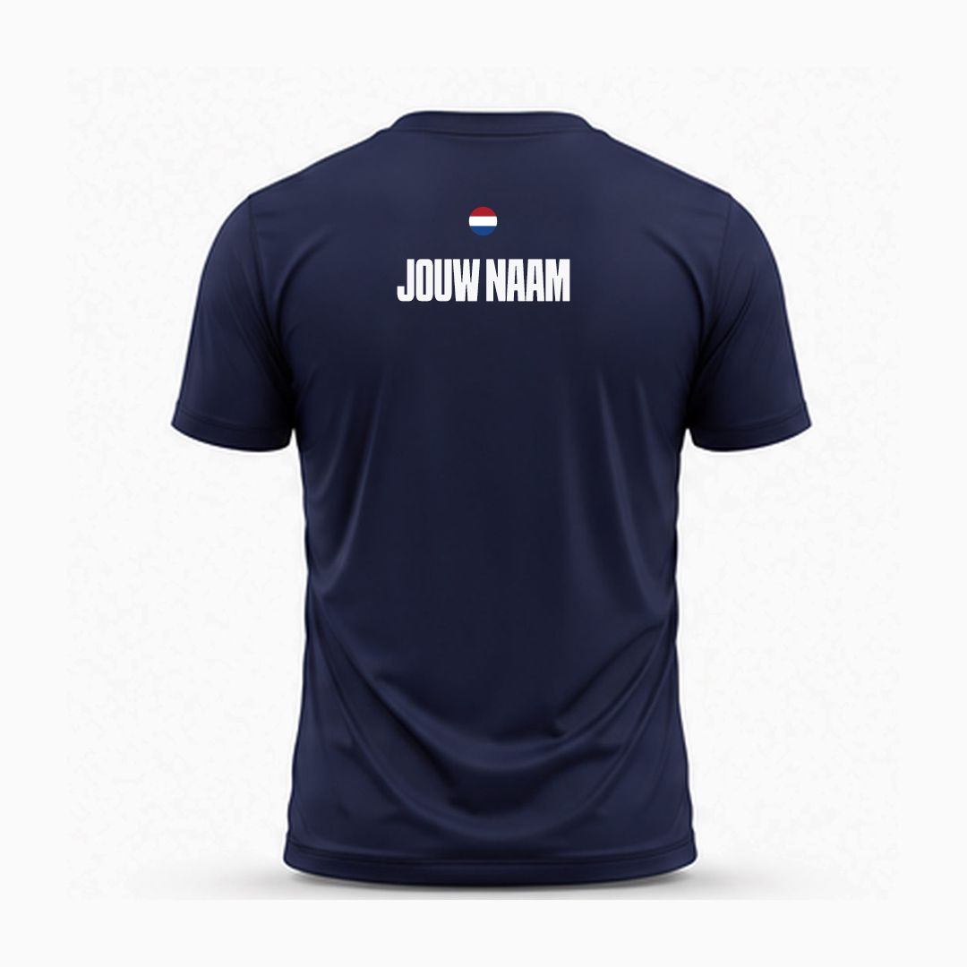 sportshit met eigen naam en vlag - Navy Blue